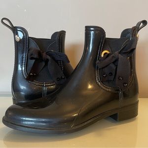 Lemon Jelly Ankle Rubber Rain Boots Black Size 7 Euro 37